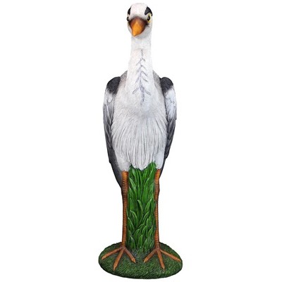Gray Heron Coastal Resin Bird Statue