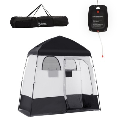 VisioGear Shower Tent, Pop Up Privacy Shelter for Camping, Dressing Changing Room, Portable Instant Outdoor Shower Tent, Black, 86.6"*49.2"*90.5"
