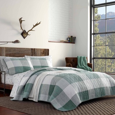 Eddie Bauer Boulder Plaid Reversible Quilt & Sham Set