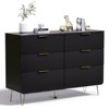 GlasFlength Decorative Storage Cabinets, Rounded Corner Striped Six Door Cabinet, Modern Cabinet for Bedroom, Living Room, Black 43.3"*13.8"*30" - 2 of 4