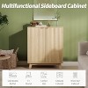 Fluted Buffet Cabinet with Storage, 2 Doors Sideboard Buffet, Cabinet with Adjustable Shelves, with Storage for Living Room, Kitchen, Entryway - 4 of 4