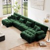 TiramisuBest Free Combination Modular Sectional Sofa,U Shaped Couch for Living Room, 4-Seater Comfy Cloud Couch with 2 Ottomans, Chenille White - 2 of 4