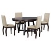 CAVINAS Round Dining Table Set for 4 Wood Extendable Dining Table and 4 Upholstered Chairs - 4 of 4