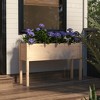 vidaXL Raised Wooden Garden Planter - Solid Pine Wood, Weather-Resistant, Large Outdoor Flower and Plant Box with Assembly Instructions - 2 of 4