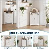 Compact Corner Bathroom Cabinet with Doors, Corner Storage for Bathroom, Kitchen, and Living Room, Freestanding Cabinet with Stylish Design, White - 3 of 4