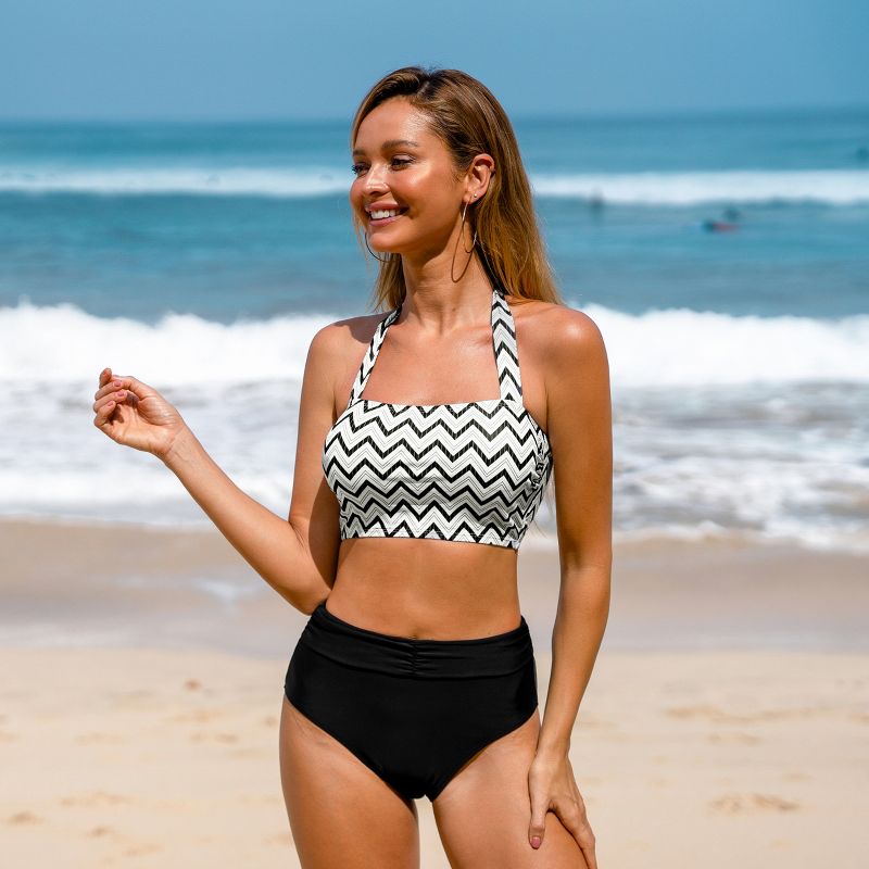 Women's Halter Bandeau & Tummy Control Midkini Set Bikini Set Swimsuit - Cupshe, 4 of 9