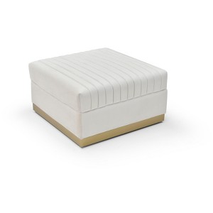 NicBex Modern 30.7" Square Ottoman Velvet Footstools with Vertical Channel Tufted for Bedroom and Living Room - 1 of 4