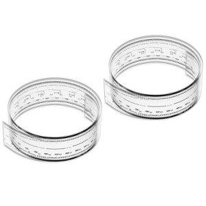 Unique Bargains PET Plastic Folding Film Flexible Ruler with R Angle and Width Lines 2 Pcs - 1 of 4