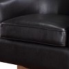 Okak Modern Faux Leather 360° Swivel Chair Accent Chair with Soft Cushion Barrel Sofa Chair with Wood Base for Lounge Bedroom - 3 of 4