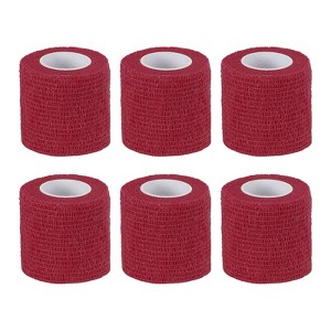 Unique Bargains Self-Adhesive Elastic Breathable Bandage Athletic Tapes 6 Rolls 1" x 177" - 1 of 4