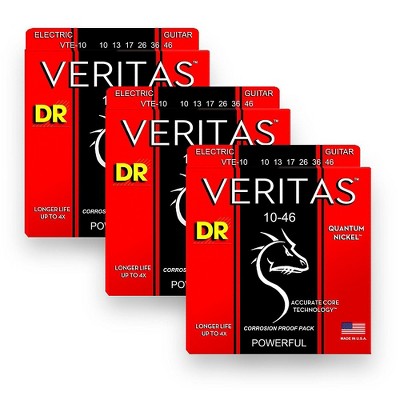 DR Strings Veritas - Accurate Core Technology Medium Electric Guitar Strings (10-46) 3-PACK