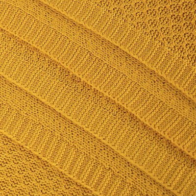 Blue Bamboo Cable Knit Cooling Throw Blanket, 51 x 67 Inches