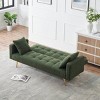 Modern 71.7" Teddy Convertible Sofa Bed with Fold-Down Backrest, Metal Legs & 2 Throw Pillows, Compact Sofa for Small Spaces–The Pop Home - 3 of 4