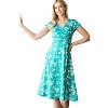Women's Solid And Print V-neck Skater Dress - 2 of 2