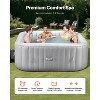 VEVOR Inflatable Hot Tub, 4 to 6 Person Capacity, 72.8 x 26 in Square Portable Outdoor Spa, with 130 Soothing Jets,PVC Outdoor Hot Tub, Grey - 3 of 4