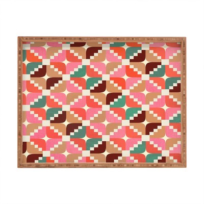 Showmemars Winter Retro Quilt Pattern Rectangular Tray -Deny Designs