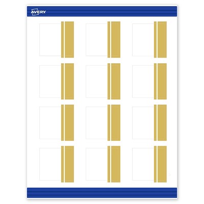 Avery Printable Square Cards, Gold Double-Dipped Edge, 2" x 2", Matte White Square Cards, Laser/Inkjet, 120ct, Great for Business Cards