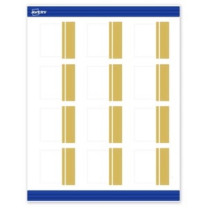 Avery Printable Square Cards, Gold Double-Dipped Edge, 2" x 2", Matte White Square Cards, Laser/Inkjet, 120ct, Great for Business Cards - 1 of 4
