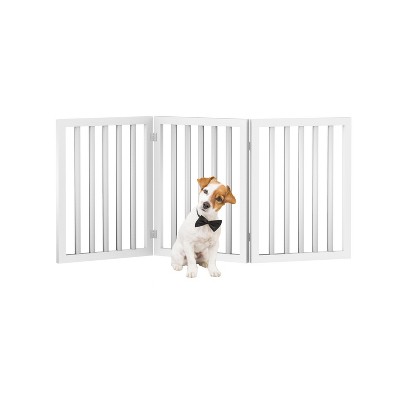 White 3-Panel Freestanding Plastic Pet Gate for Stairs and Doorways