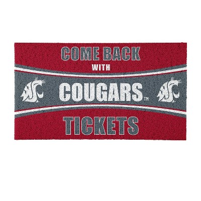Evergreen Come Back with Tickets Washington State University 28" x 16" Woven PVC Indoor Outdoor Doormat