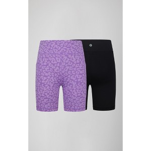 90 Degree By Reflex Girls 2 Pk Interlock Lanie Side Pocket Bike Short and Everyday Basic Bike Short - 1 of 4