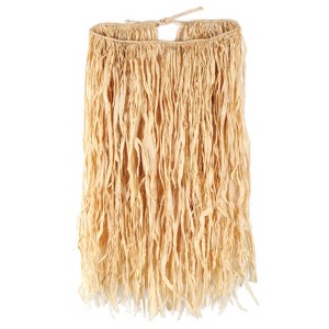 Beistle Adult Raffia Hula Skirt, 32"W x 30"L, (1/Pkg) Beige - 1 of 4