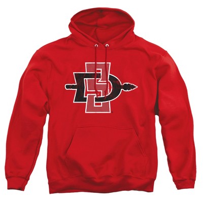 Men's San Diego State University Distressed Primary Logo Pull-Over Hoodie