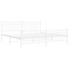 vidaXL King Metal Bed Frames with Headboard, Under Bed Storage, Noise Free, White, No Mattress - 4 of 4