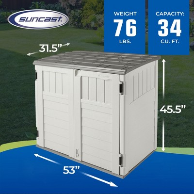 Suncast 34 Cu Ft Vanilla Resin Horizontal Storage Shed