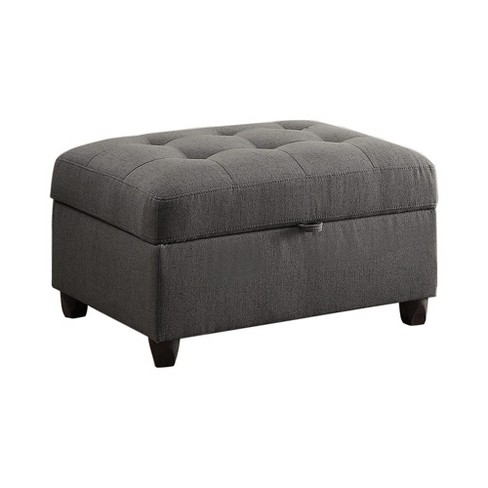 Simple Relax Tufted Fabric Upholstered Storage Ottoman In Gray Target
