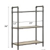 INFURNIC Decorative Bookshelf 3 Tier Industrial Style Storage Shelf Open Back Wooden Shelves, Gray, 14"*26"*36" - 3 of 4
