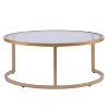 Aiden Lane Set of 2 Emma Glam Nesting Cocktail Table Gold: Round, Tempered Glass, Powder-Coated Steel Frame - image 2 of 4