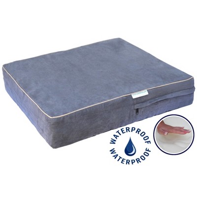 Medium Blue Orthopedic Waterproof Memory Foam Pet Bed