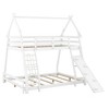 NicBex Twin over Queen Bunk Bed with Guardrail and Climbing Nets,House Shape Loft Bed with Climbing Ramp,Noise Reduced Bunk Beds for Bedroom - 2 of 4