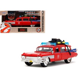 1959 Cadillac Ambulance Ecto-1 Red "Transformers" TV - "Ghostbusters" (1984) Movie Crossover 1/32 Diecast Model Car by Jada - 1 of 4