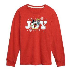 Boys' - Disney - Joy Mickey Christmas Long Sleeve Graphic T-Shirt - 1 of 4