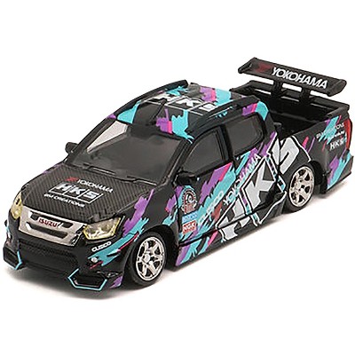 Isuzu D-Max Lowrider Truck RHD "HKS" Black with Graphics "Thailand Diecast Expo 2025" 1/64 Diecast Model Car by BM Creations