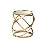 Desma Glam with Luxe Metal and Mirrored Glass End Table Gold - Baxton Studio