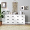 CLIHOME 6 Drawers Modern Side Storage Cabinet With Metal Handle, Storage Organizer With Wood Chest of Drawers - 2 of 4