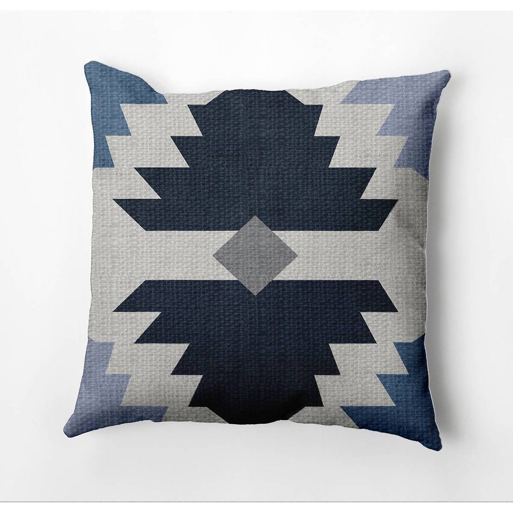 Photos - Pillow 18"x18" Southwest Diamond Square Throw  Blue - e by design