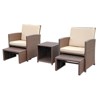 Sunsitt 5pc Outdoor Patio Chairs with Ottoman Side Storage Table Brown - 2 of 4