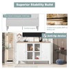 KWPZQEB TV Stand for 43 Inch TV, Entertainment Center with Storage Cabinets and Glass Doors, Mid Century Media Console Table for Living Room - 4 of 4