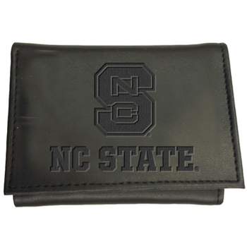 Evergreen NCAA North Carolina State Wolfpack Black Leather Trifold Wallet Officially Licensed with Gift Box