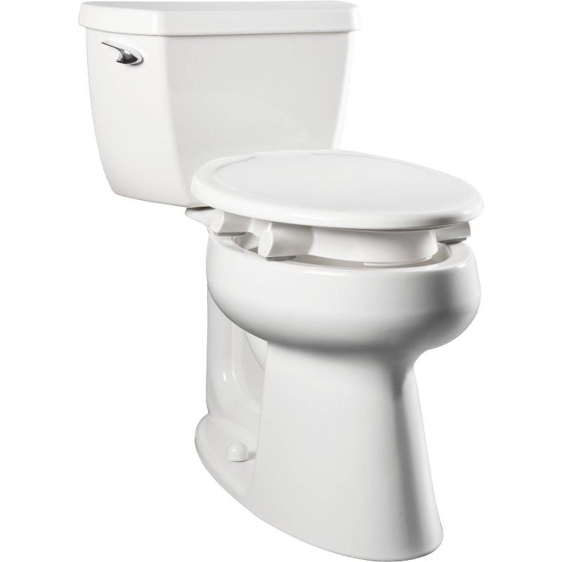 Assurance with Clean Shield Elongated Plastic Premium Raised Toilet Seat White - Bemis, 4 of 8