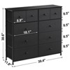 Hausource 10 Drawer Dresser Fabric Storage Tower with Wood Top for Living Room Hallway Entryway Closets, Black Gray - 3 of 4