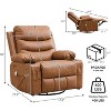 Recliner Chair with Massage and Heat, Swivel Oversized Single Sofa Seat, Rocking Recliner with Cup Holder and Storage Pockets for Living Room - 2 of 4