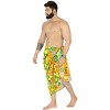 LA LEELA Men's Sarong Bath Pareo Wrap One Size Tangerine Floral Hibiscus Palm - 3 of 4