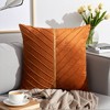 REGALWOVEN Velvet Throw Pillow Cover with Gold Striped Modern Pillowcase for Sofa Bedroom Living Room Home Decor 18 x 18 Inch 2 Pcs - 2 of 4