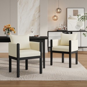 Christopher Knight Home Diana Modern Rubberwood Linen Upholstered Armchairs (Set of 2) - 1 of 4