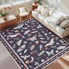 Coucheta Floral Butterfly Area Rug - Washable Non-Slip Carpet for Living Room, Bedroom & Nursery, Stain Resistant Low Pile Rug - 3 of 4